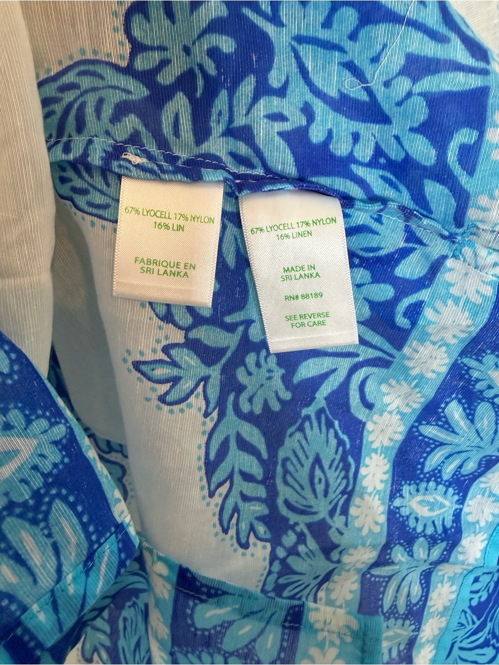 Lilly Pulitzer Women’s Breezy Aqua Kiran Button Down Top - Picture 5 of 6